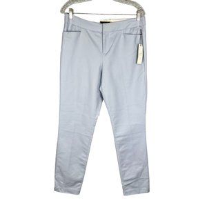 Crosby Womens Madison Pale Blue Chino Pants Flat Front Stretch Cotton size 10